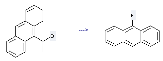 9-Anthracenemethanol, a-methyl- can be used to produce 9-fluoro-anthracene at the ambient temperature